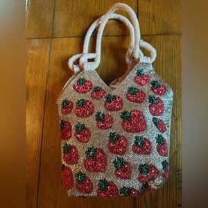 Viral Beaded Strawberry Embellished Handbag